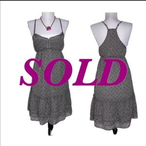 SO | Women's Gray Sundress Halter Top Midi Med NWT